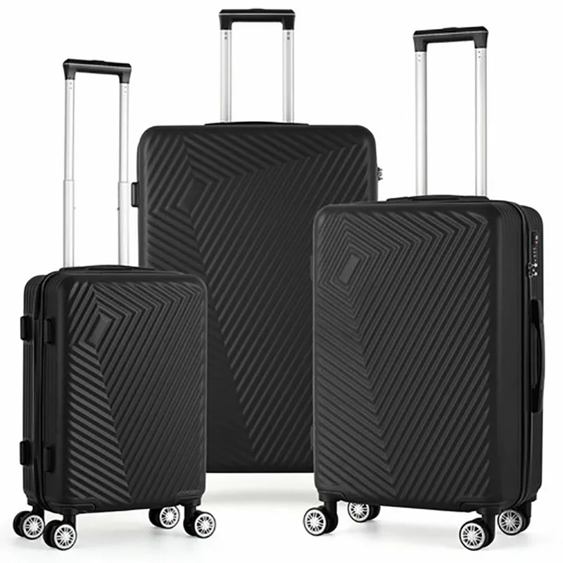 3PCS Luggage Set Black Luggage Suitcases Children Makeup Suitcase Travel Trolley Customs Lock Bolsa Viagem Large Luggage