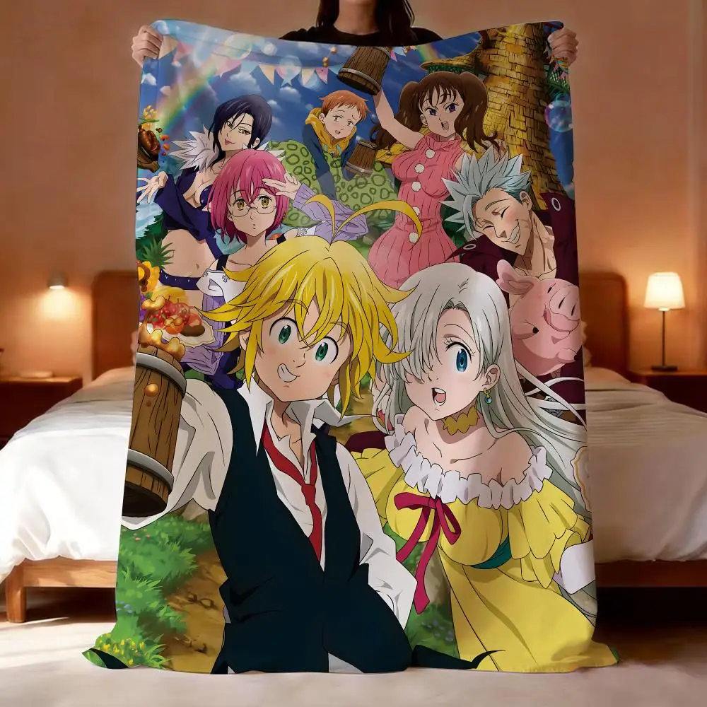 Anime The Seven Deadly Sins Throw Short Plush Throw Blanket Soft Skin-Friendly Multi-Scene Home Office