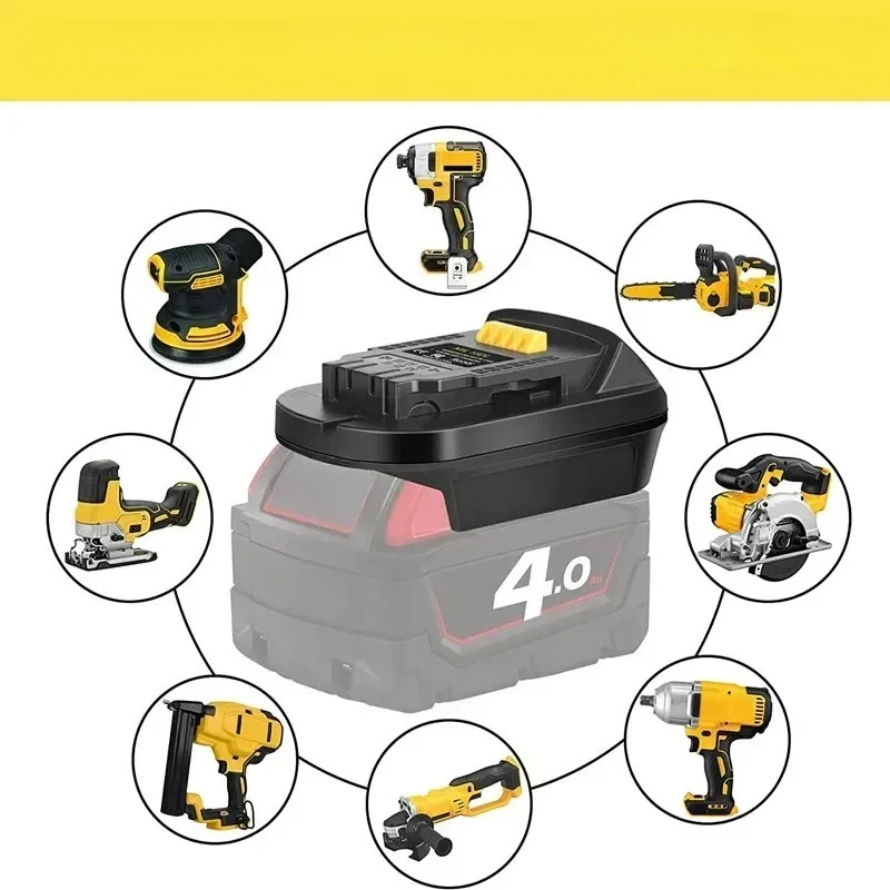 For Milwaukee 18V Battery Convert To for Dewalt 18V 20V Battery Adapter Converter Battery Volt Power Supply Tool Adapter MIL18DL