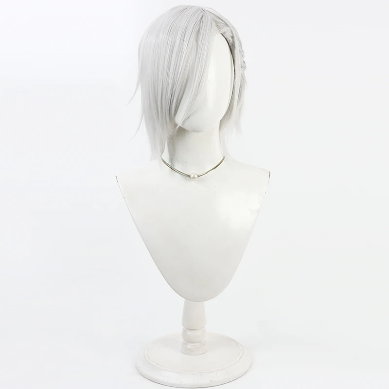 Jogo touken ranb jizou yukihira peruca cosplay festa de halloween prop cabelo sintético fibra resistente ao calor + touca peruca