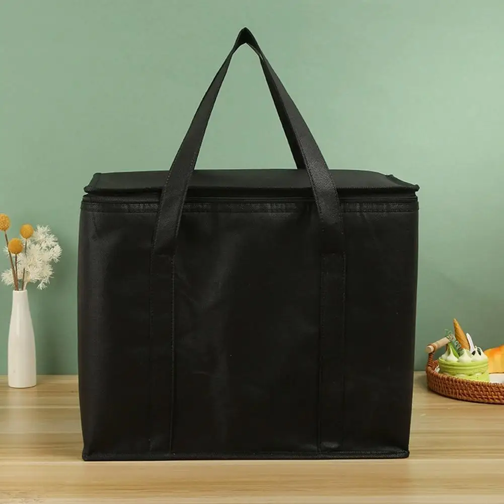 Isolierte Tasche: Hält Lebensmittel stundenlang warm & kalt – Einkaufstasche, weiche Kühltasche, Pizzawärmer, leicht & robust mit Reißverschluss – Detail 1