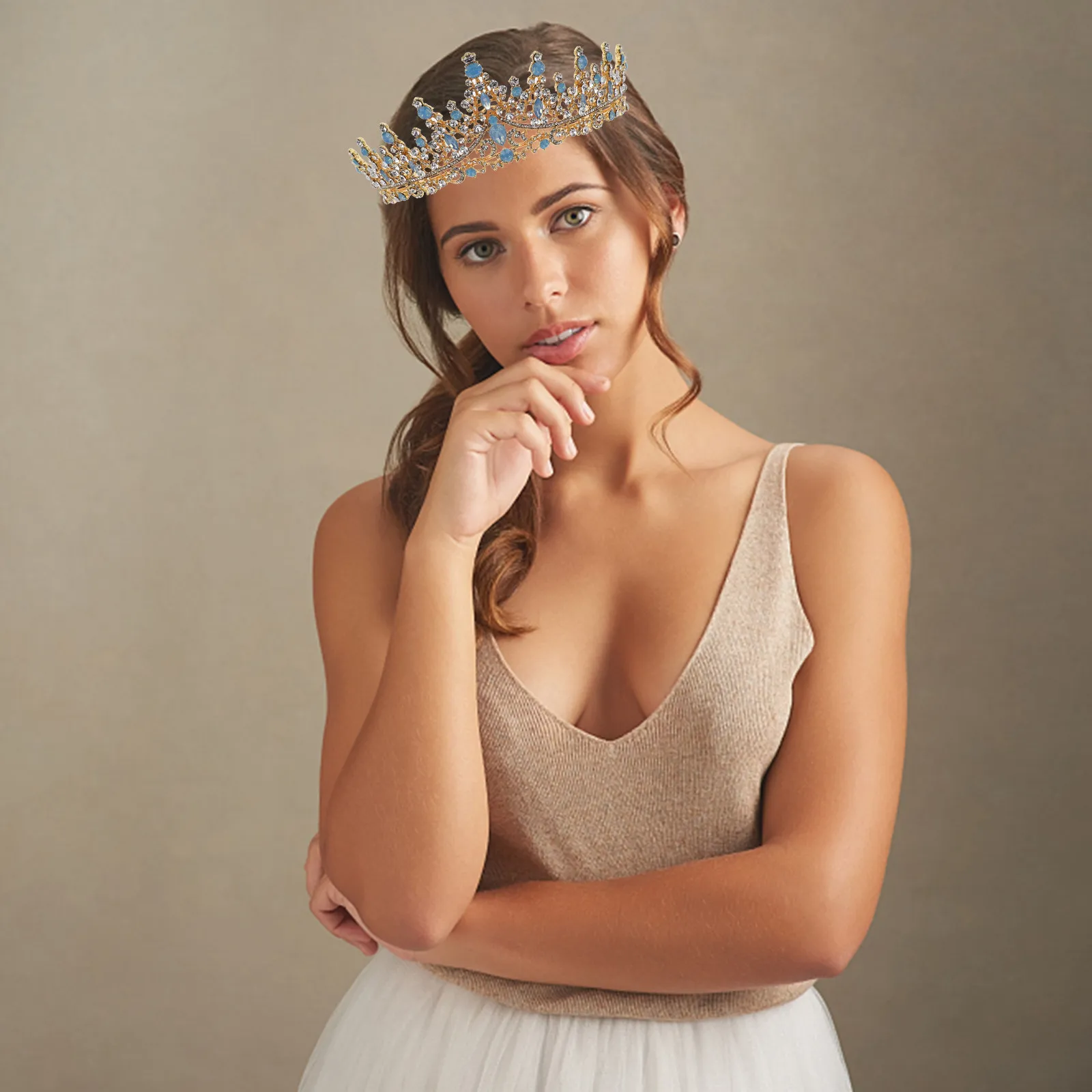 

Корона-ободок со стразами в стиле барокко для женщин: свадебная, блестящая, элегантная тиара для невест, подружек невест, вечеринок и выпускных балов