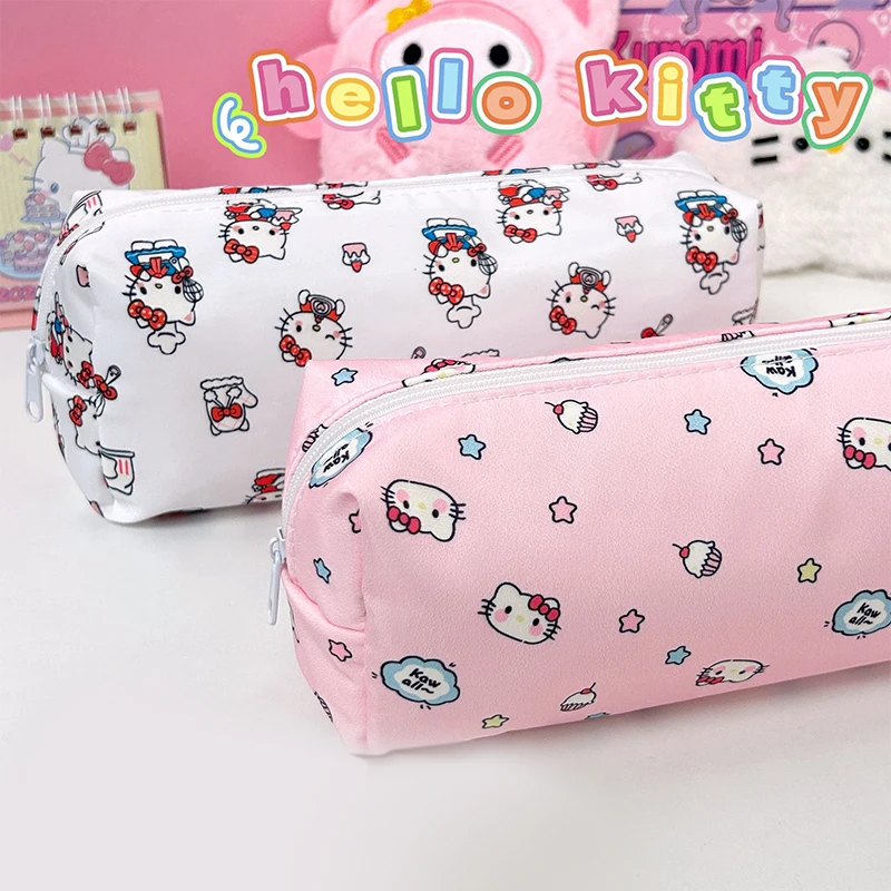 Santio Hello Kitty POUCH pensil ปากกาความจุขนาดใหญ่ tas kosmetik แมวของขวัญกล่องดินสอสำหรับเด็กผู้หญิง