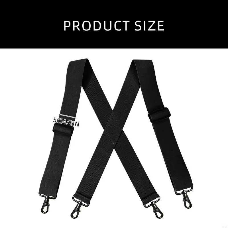 49MC Suspenders adultos com metal 4 clipe para camisa roupas trabalho Belinha elástica forma X forma trabalho