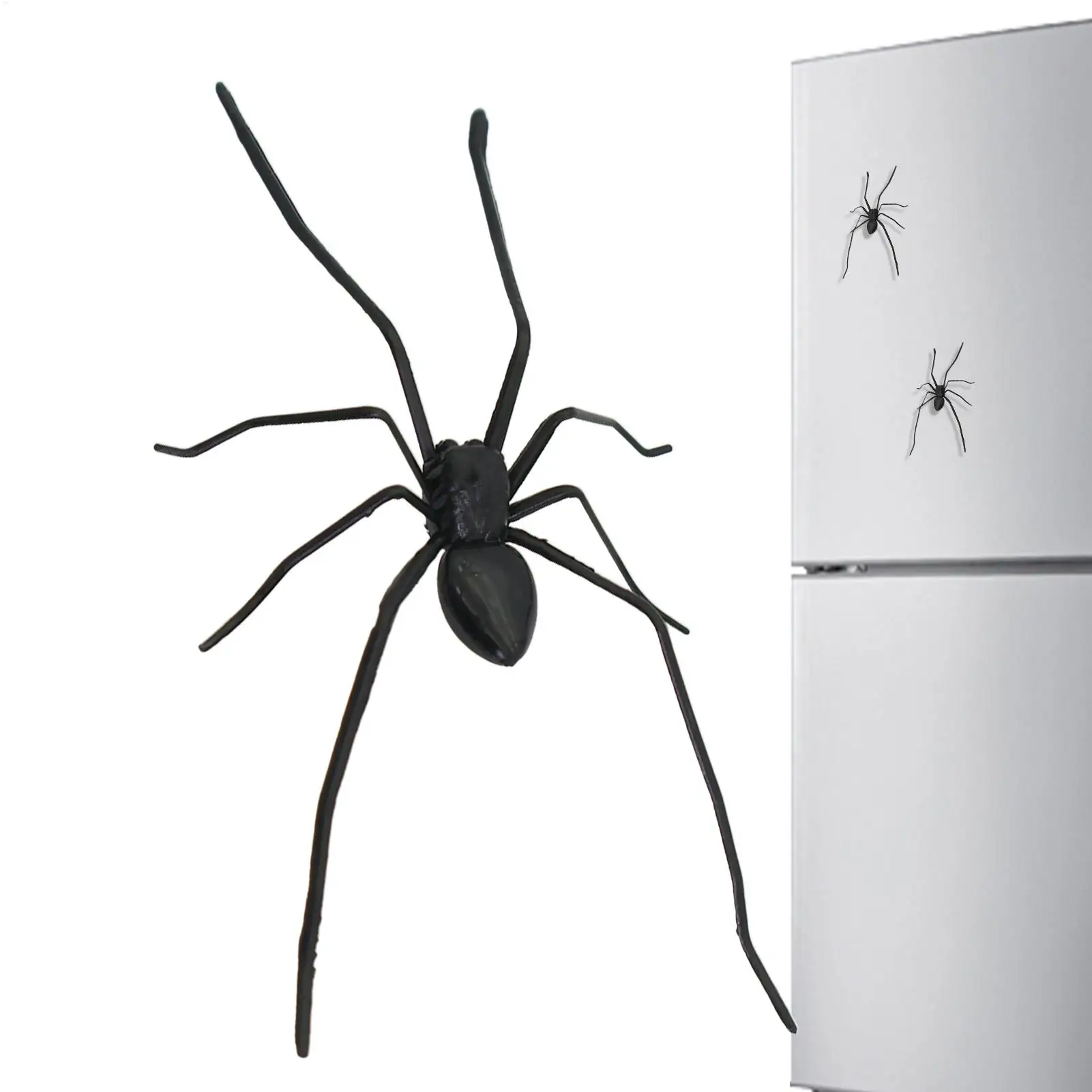 Magnetic Spider Fridge Magnet, Funny Prank Decor Creepy Fake Spider For Door & Home, Halloween Office Party Joke Accessories