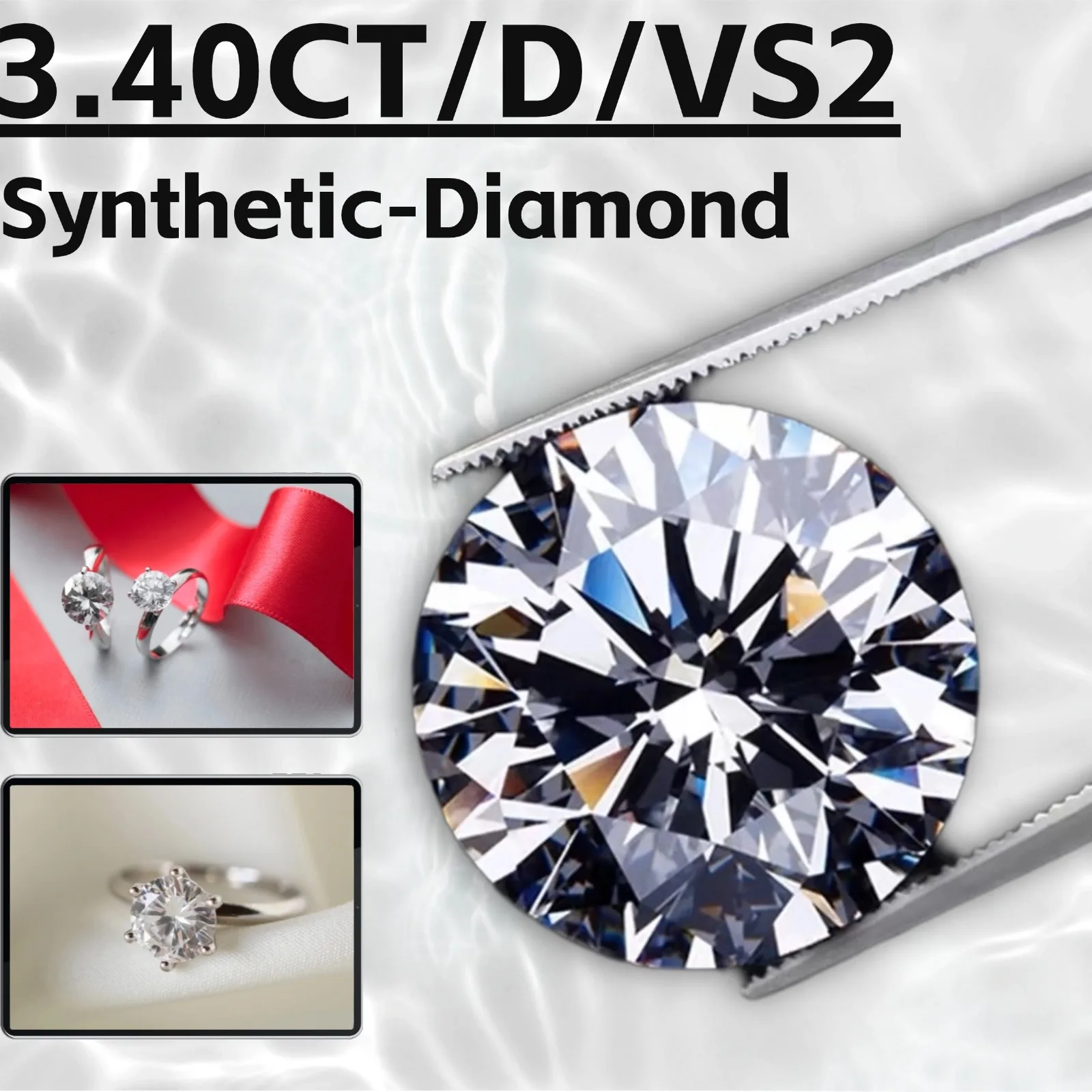 

Лабораторный бриллиант 3.40 карата D VS2, идеальный синтетический алмаз для колец, ожерелий, подвесок, серег, изготовления ювелирных изделий своими руками