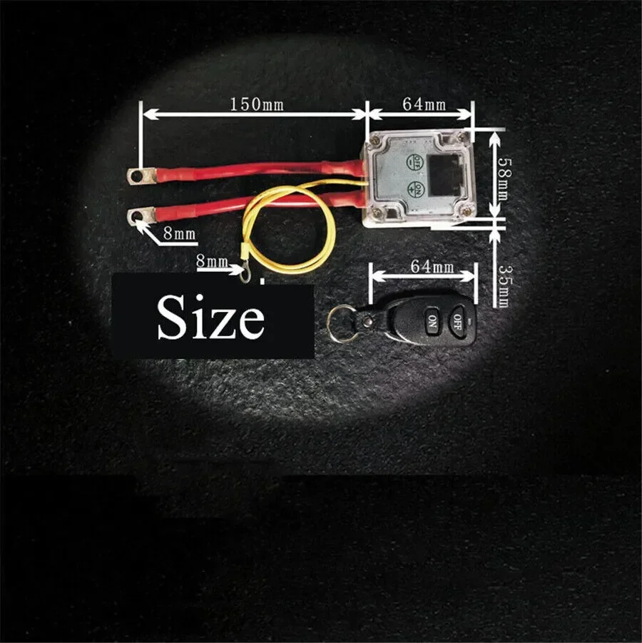 12/24V Universal Wireless Remote Control Car Battery Disconnect Isolator Cut Off Master Switch Interior Replacement Parts
