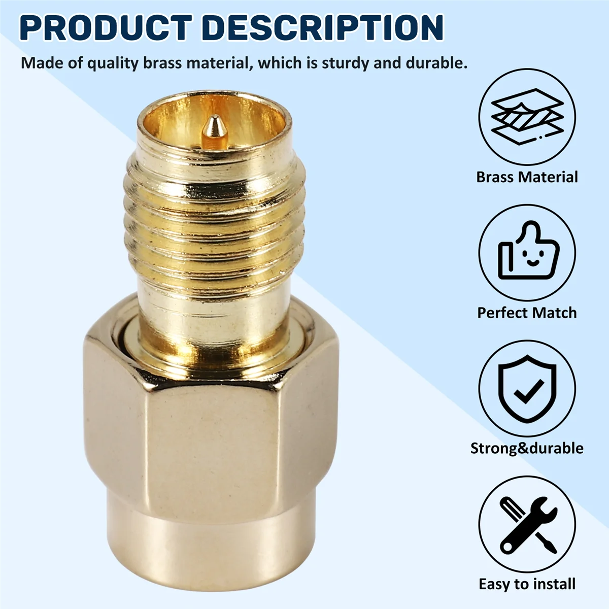 LSJD Durable SMA Male Plug To RP-SMA Female RF Coax Adapter Connector