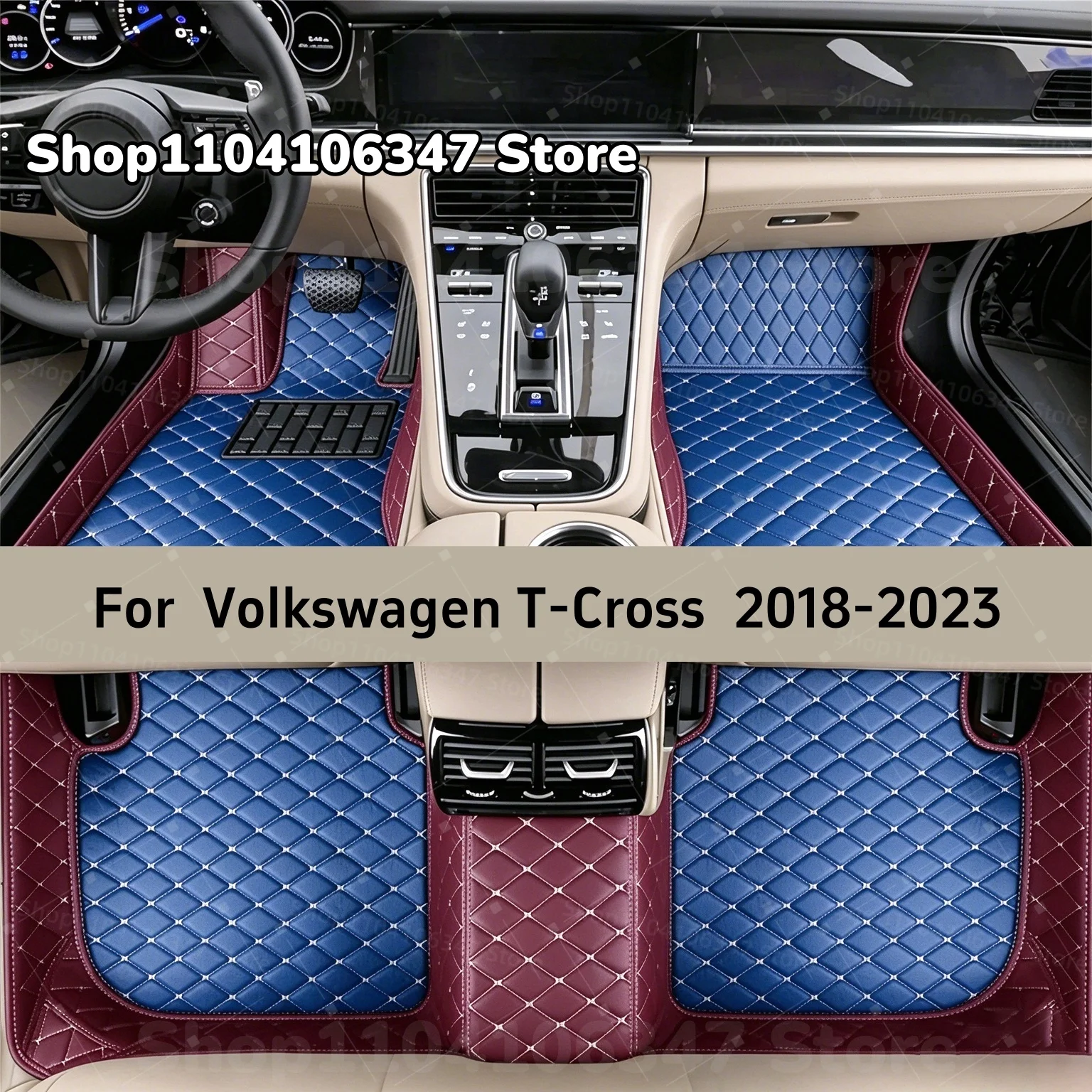 Car Floor Mats Fit For Volkswagen T-Cross 2023 2022 2021 2020 2019 2018 Custom Car Mat Auto Mats Carpets