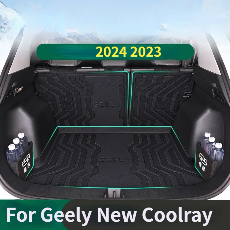 For Geely New Coolray 2024 2023 Restyling Car Rear Trunk Liner Cargo Boot TPE Trunk Mat Floor Tray Mud Kick Carpet Accessories