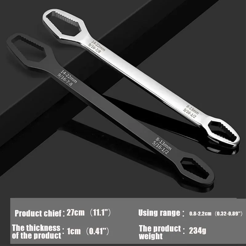 8mm-22mm Self-Tightening Double End Multi functional Universal Cr Vandium Wrench