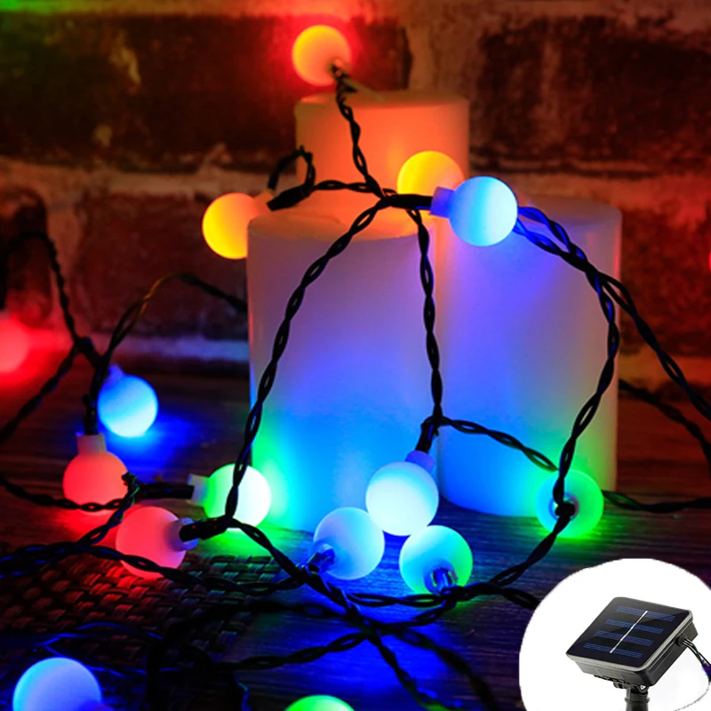 

Solar String Lights Outdoor 5M 10M Led Ball Lights Waterproof Solar Powered Patio Lights for Garden Yard Porch Wedding Party Dec