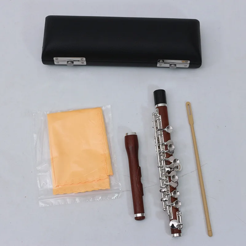 

Hooqu Silver-plated Mahogany Piccolo Abundant Supply Piccolo Storage Box Set Mahogany Piccolo Wind Instruments