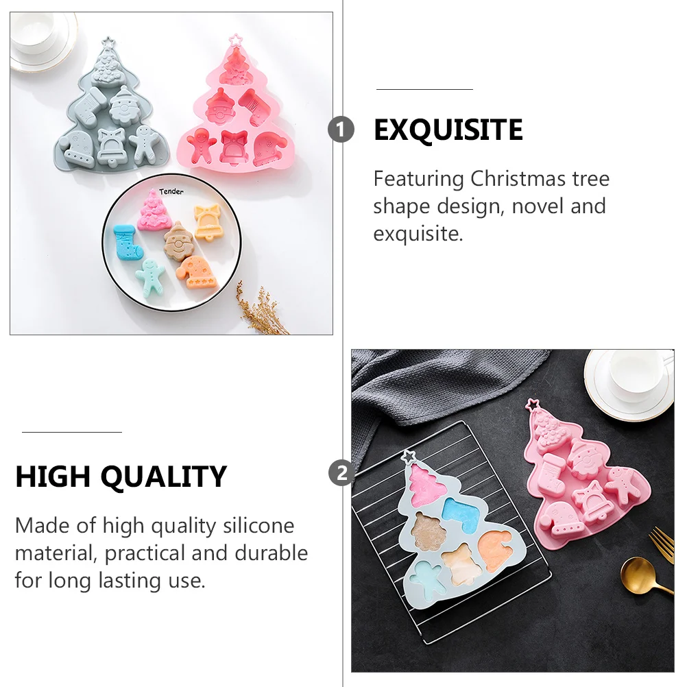 

2Pcs Silicone Christmas Tree Mold DIY Cake Mold for Mousse Cake Dessert Chocolate Candy Handmade Craft Ornament Gift
