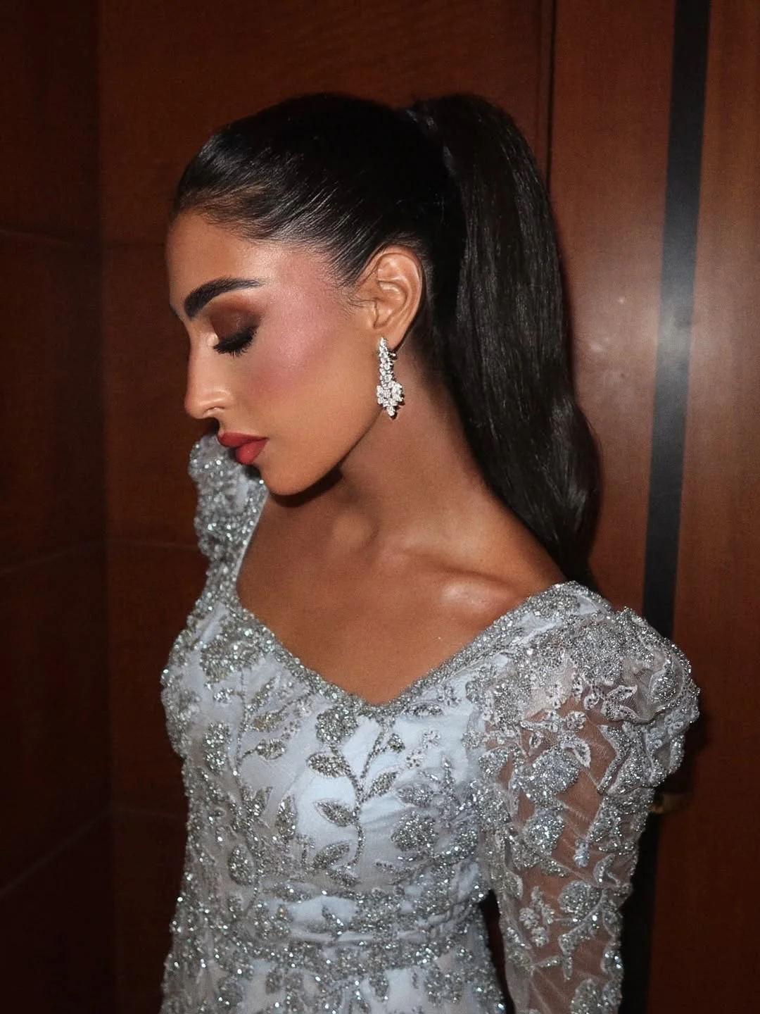 

Customized Light Grey Square Neck Evening Dress Women Luxury Sequin Lace Long Sleeve A-Line Formal Party Prom Gown New Design