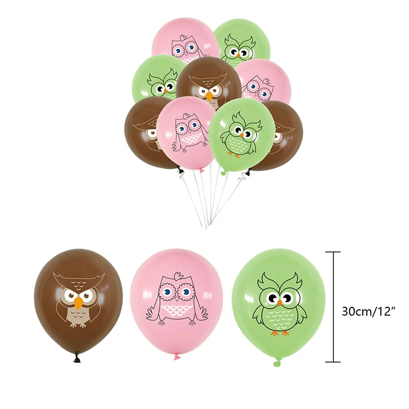 لافتة على شكل بومة حيوانية للأطفال، لوازم حفلات أعياد الميلاد، بالون علوي لتزيين الكيك، لافتة ديكور استحمام الطفل