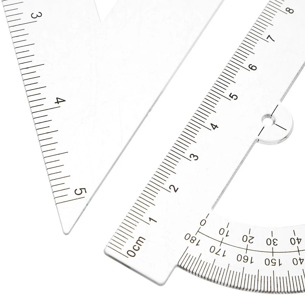 2 مجموعة صغيرة مثلث حاكم مجموعة البلاستيك جيب حاكم للطلاب الفصول الدراسية توريد الرسم أداة شفافة المنقلة الرياضيات