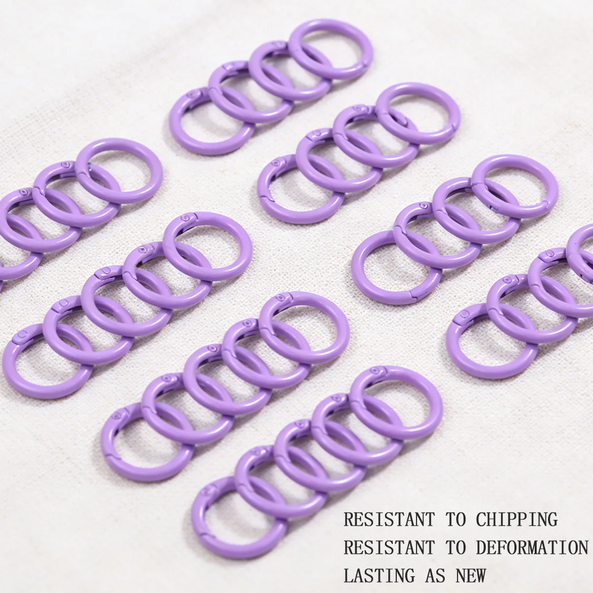 

5/10/20Pcs Purple O Ring Spring Clasp Openable Round Carabiner Keychain Ring Connector Bag Clips Hook Buckles DIY Jewelry Making