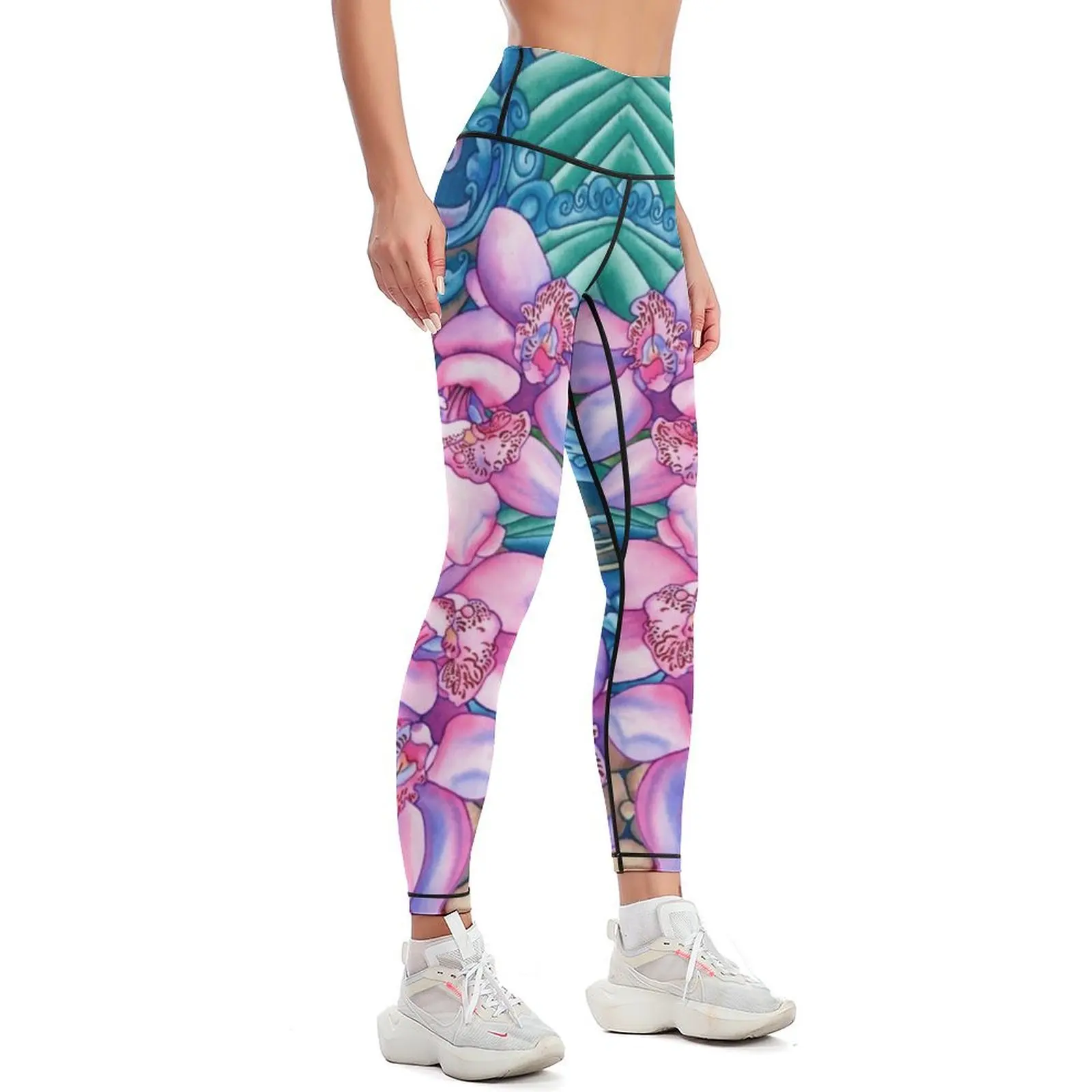 Orchid Splash Leggings sport set gym pants Legging sexy woman for physical Womens Leggings