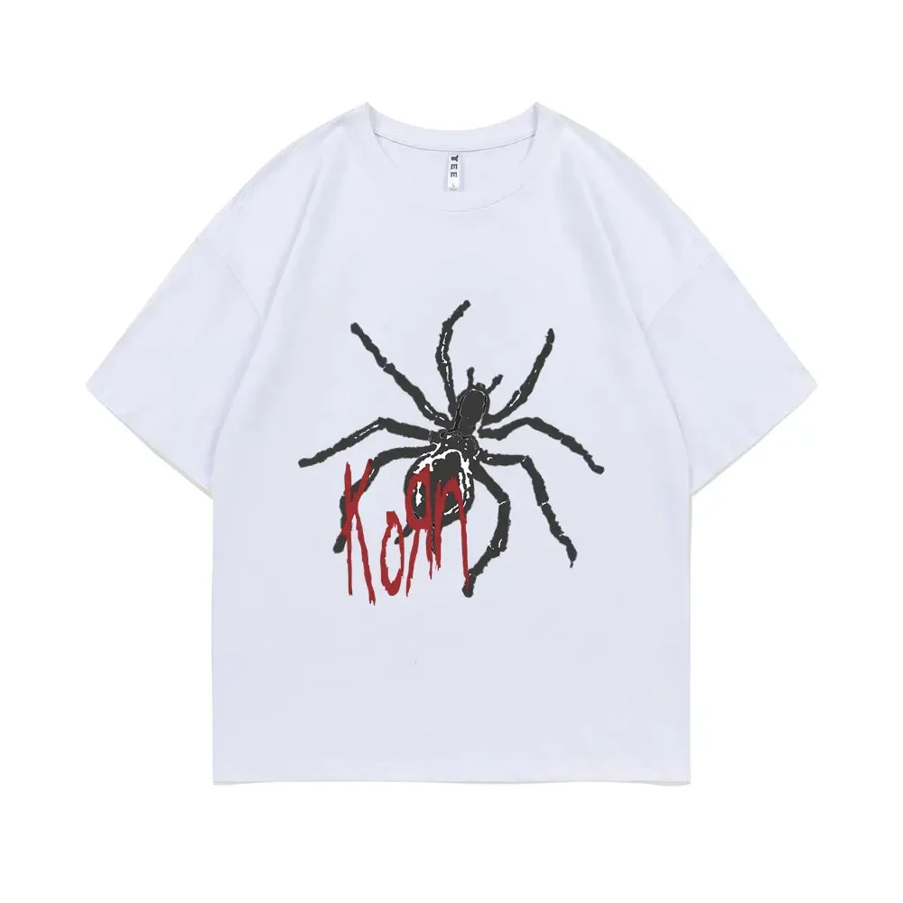 

Rock Metal Band Spider Print Summer T-shirt Fashion Trend Loose casual comfortable 100% cotton round neck short sleeve T-shirt