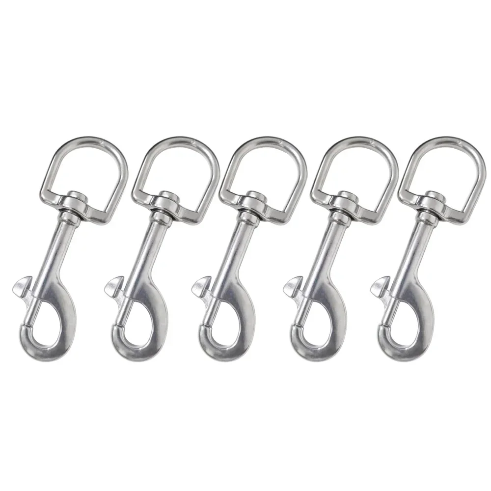 5pcs 316 Stainless Steel Scuba Diving Clips 100mm Swivel Eye Snap Hook Dive Single Ended Swivel Eye Bolt Hook Buckle Dog Clip