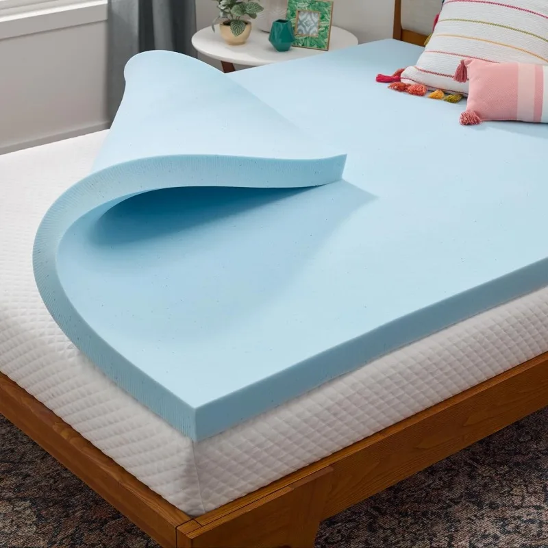 

Memory Foam Mattress Topper - 3 Inch Gel Infused Memory Foam - Plush Feel Cooling and Pressure Relieving CertiPUR