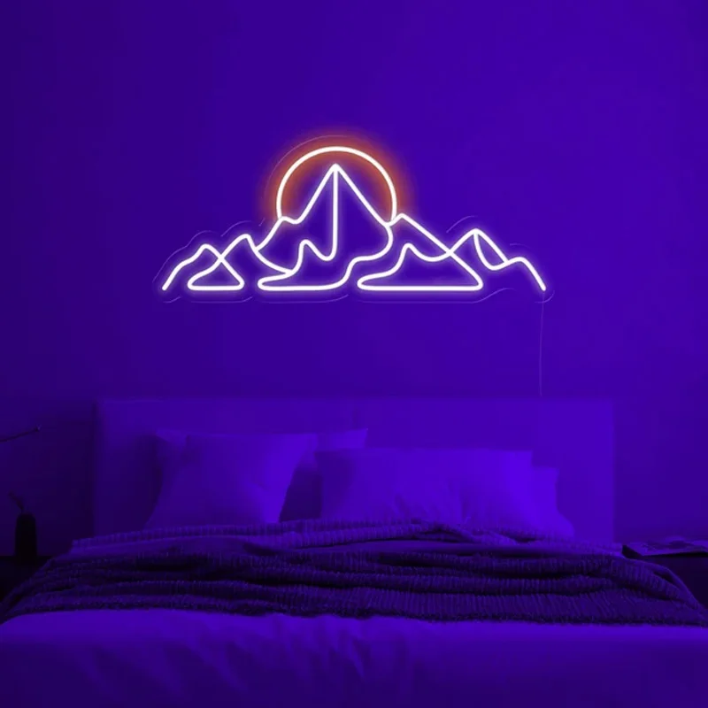 Niestandardowe znak neonowy Led Mountain Shape Neon Sign lampka nocna dla dzieci do pokoju urodziny Neon Decor Decoration