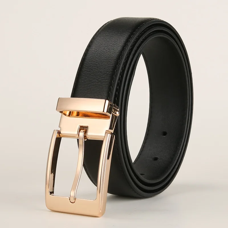 Men's Belt Youth Fashion Simple Pin Buckle Cowhide Leather Atmospheric Jeans Casual Pants with Mens Belt