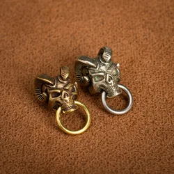 Punk Brass Goat Horn Skull Screwback Buckle DIY Leather Belt Bag Wallet Chain Button Rivet Connector Decor Hardware Accessories