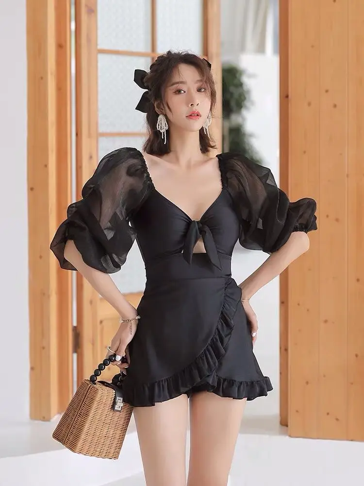 Women's Skirted One Piece Swimsuit Tummy Control Slimming Bathing Suit For Vacation Hot Spring