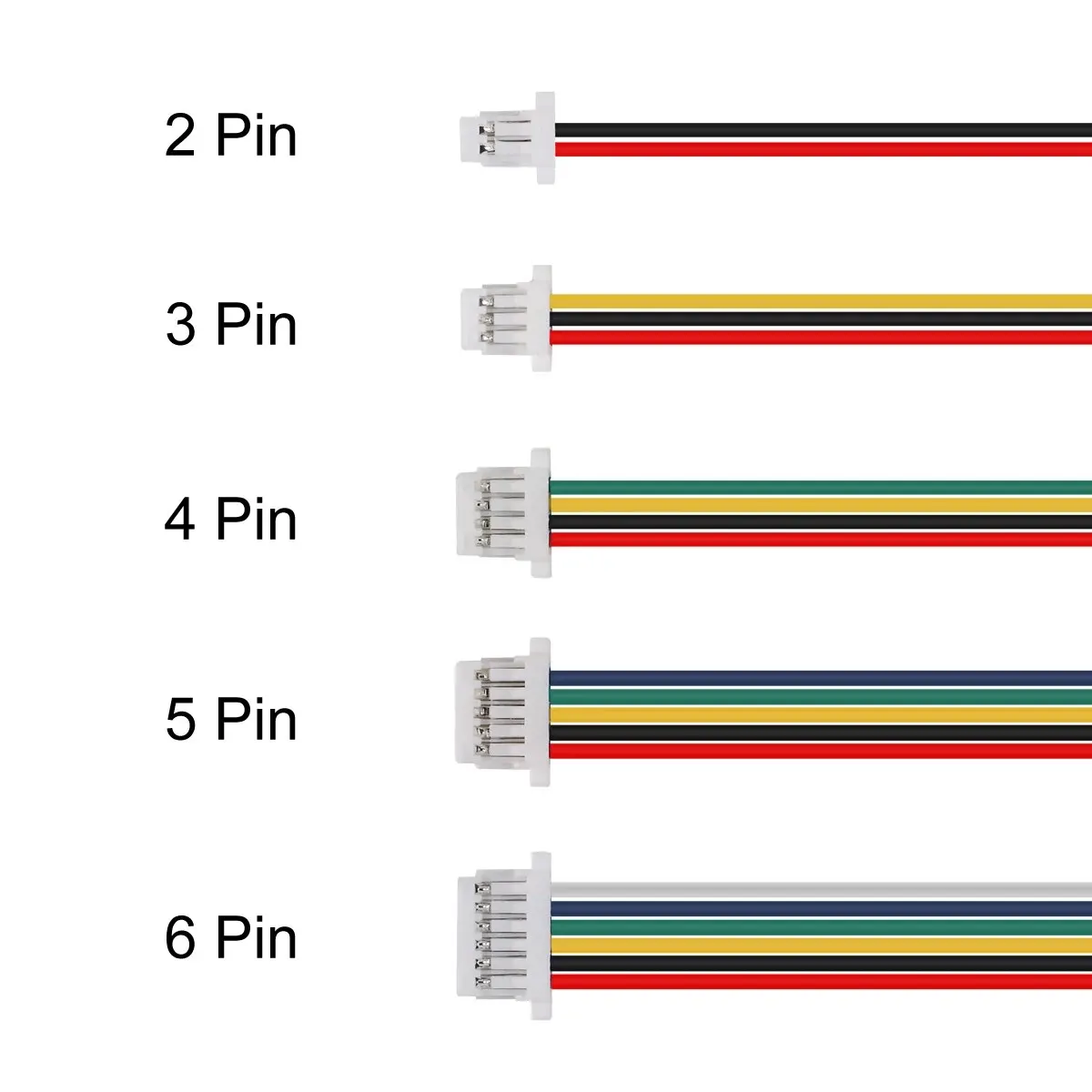 JST SH1.0 1.0mm Female to Female Jack Wire Cable Connector Double Plug JST 1.0 2/3/4/5/6 Pin Connector 28AWG Socket Terminal