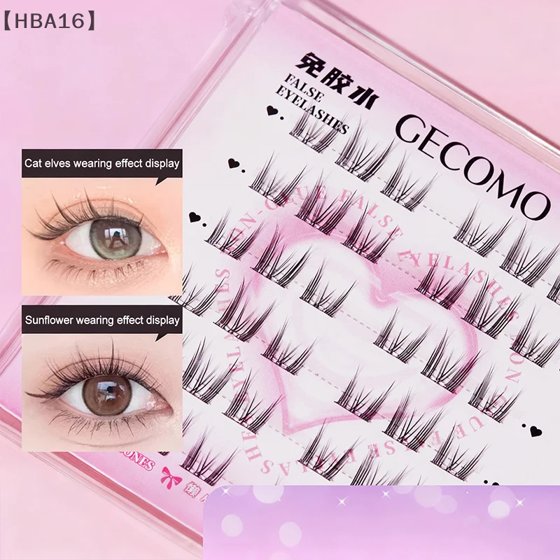 maveraHBA16 Organias Pestañas postizas autoadhesivas sin pegamento Ojos de Manga gruesos y esponjosos con alas Ojos agrandados reutilizables Pestañas fáciles de aplicar