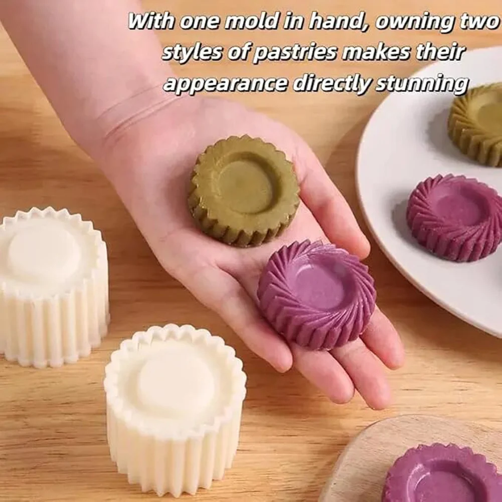 Detachable 2-in-1 Pastry Mold Stamp Mooncake Mold Pastry Cake Decorating Tool Hand Pressure Home DIY Party Baking Cookie Molds