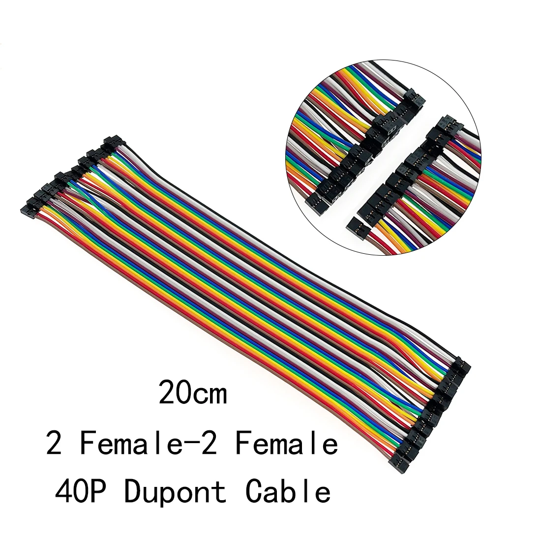 Row Dupont Cable 20cm 2mm Pitch Female to Female 2P to 2P Wire New