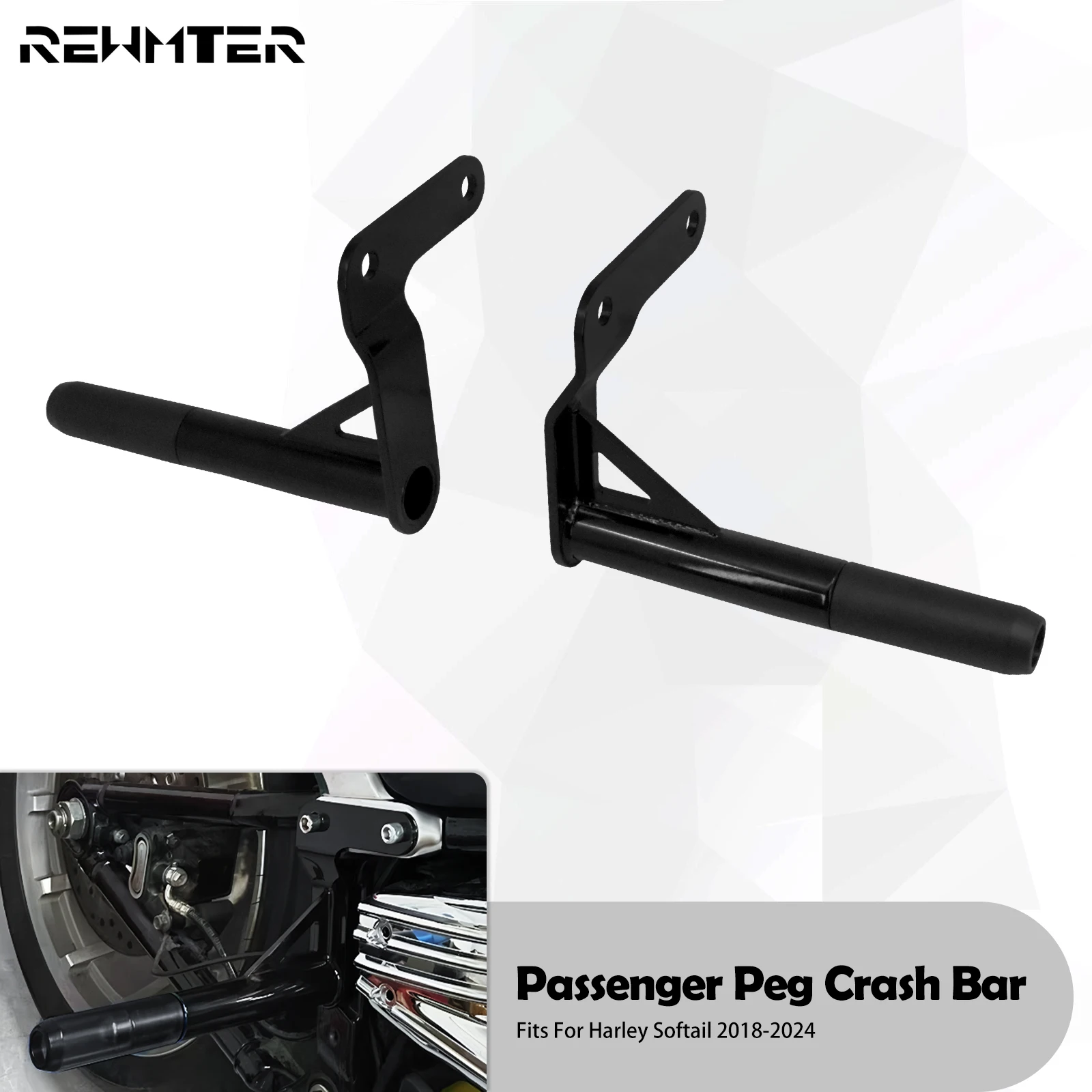 

Motorcycle Rear Crash Bar Passenger Foot Peg Frame Slider For Harley Softail Heritage Fat Boy Low Rider Street Bob FXBB 18-2024