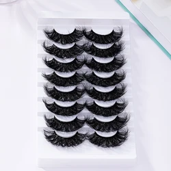 8-pair 6D High Curly Explosive Cross Style Thick Extended False Eyelashes 25mm