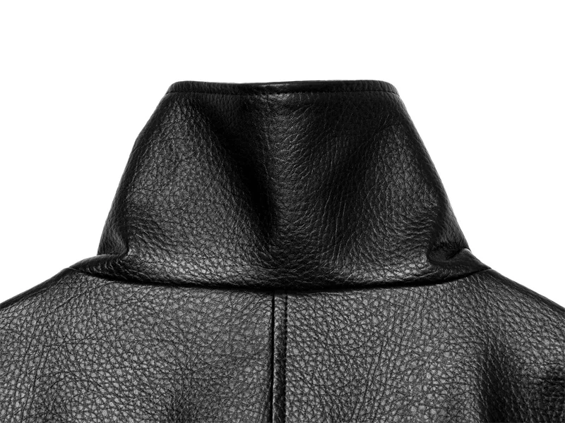 Guobioziy 2026 Fall New Women's Jacket 2026 Fall New Release Loose Faux Leather Biker Jacket Parka European and American Style
