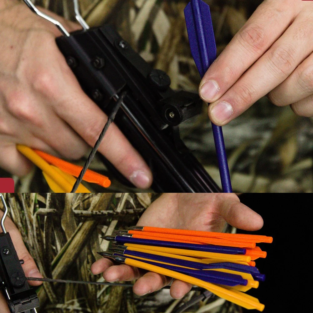 36/60 قطعة 6.3 "سهام القوس والنشاب البلاستيك رمح القوس والنشاب البراغي دوارات الصلب نصائح ل 50-80lbs مسدس القوس والنشاب الصغير الصيد الهدف #4