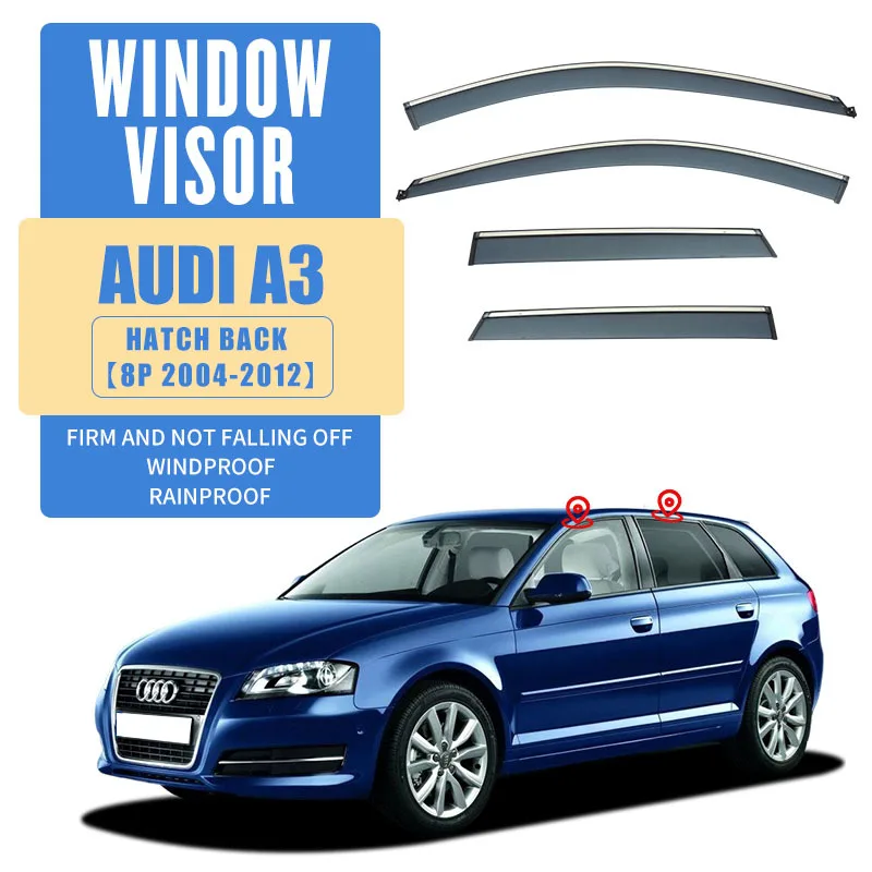 

For Audi A3 HATCHBACK Window visor Weather Shield Side Window Deflector Car windshield weather shield Car accessories