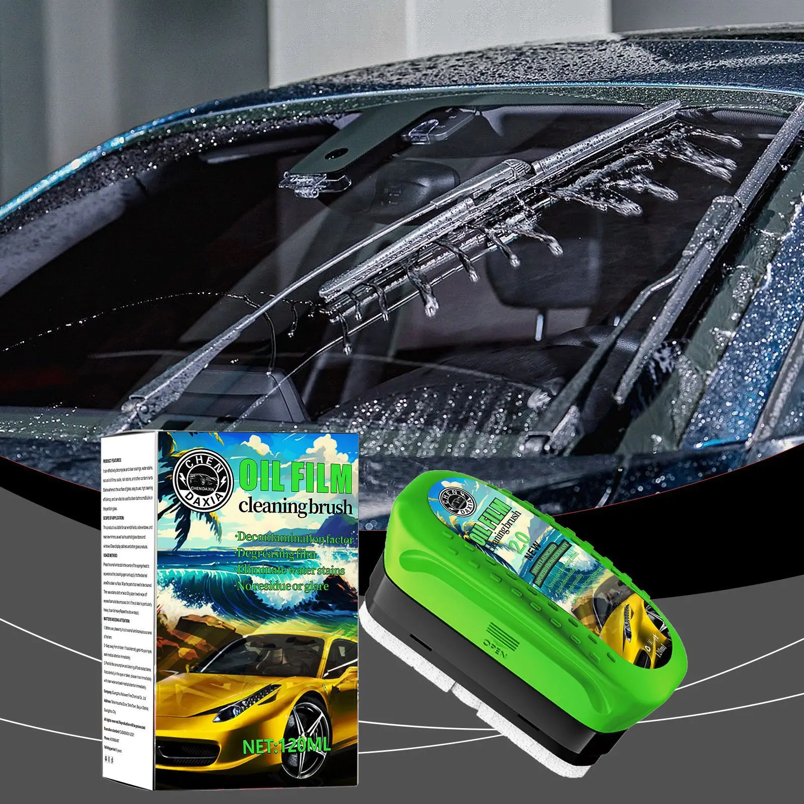 

Щетка для очистки автомобильных стекол 120 мл, безмасляная, для удаления масляной пленки и разводов, для детейлинга автомобиля