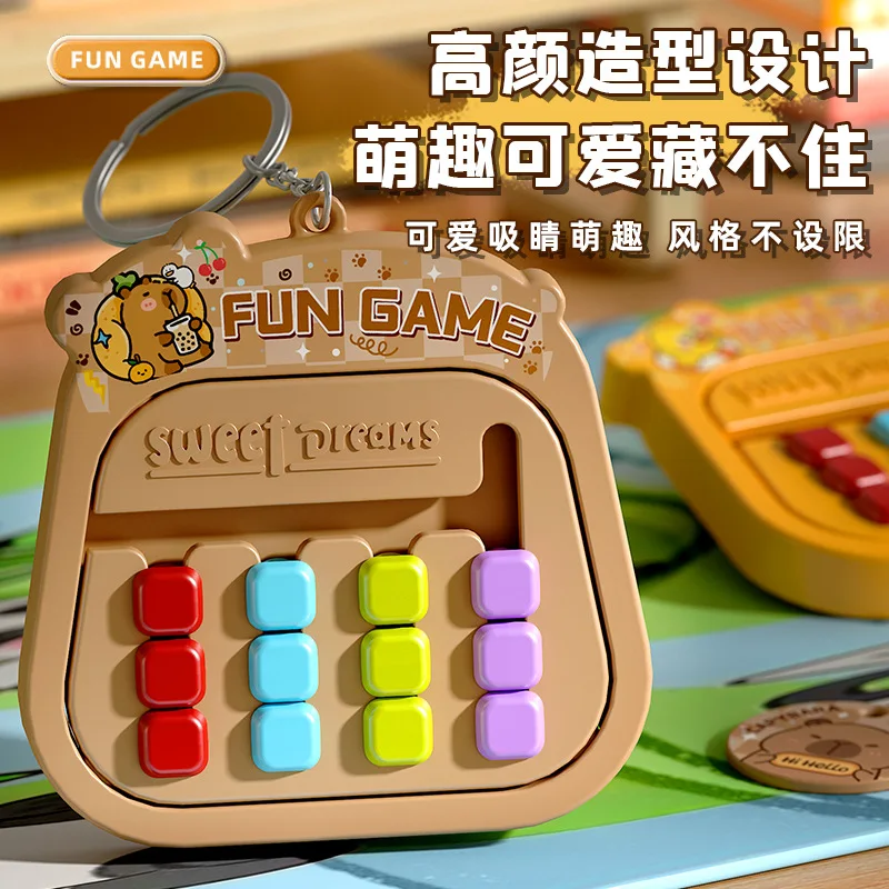 Cartoon glijdende puzzel Huarong Road sleutelhanger hanger kinderen vroege onderwijs denken training educatief speelgoed geschenken