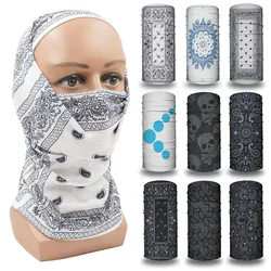 Biały i czarny Bandannas ocieplacz na szyję rury mężczyźni kobiety bez szwu oddychające osłona twarzy kolarstwo Hinking sport Bandana Paisley