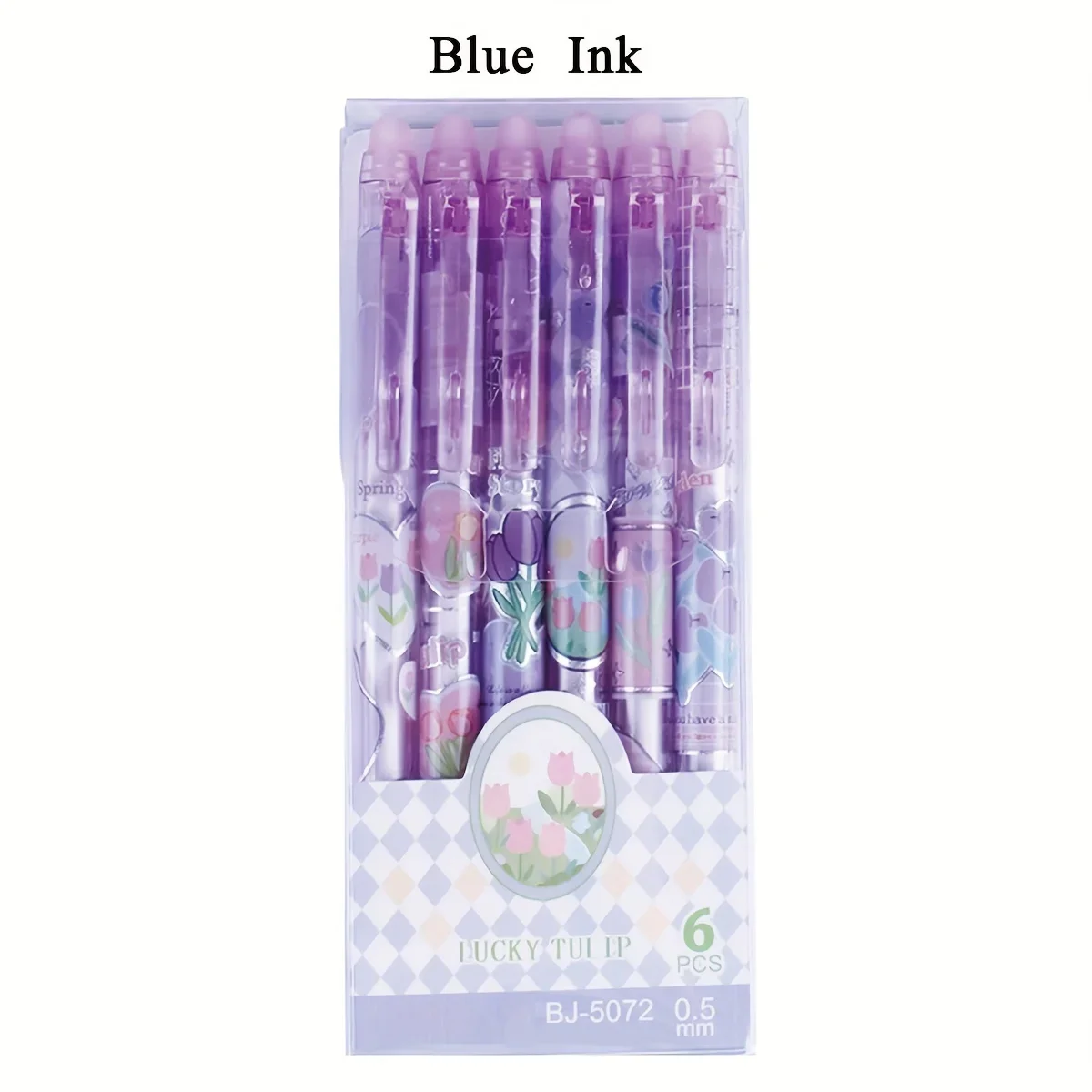 6 stücke Tulpe Löschbaren Schwarz/Blau Gel Stifte Kawaii Gel Stifte Mit Radiergummis Koreanische Schreibwaren Studenten Mädchen Geschenk Schule büro Liefert