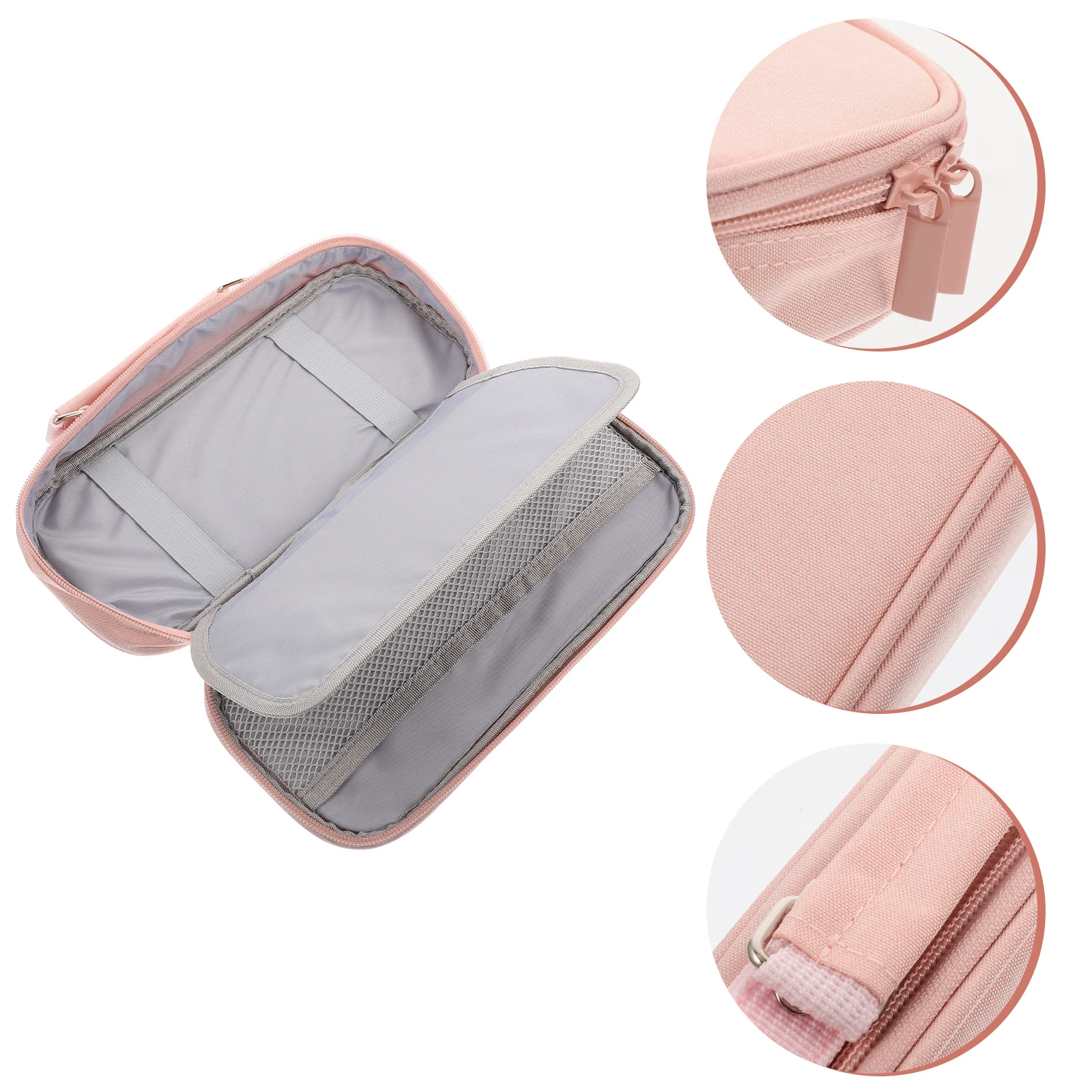 

Pencil Case Bag Supply Multi-function Pouch Portable Canvas Zipper Handle Convenient Household Student Accessory