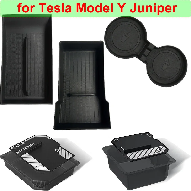 

Органайзер-лоток для центральной консоли Tesla Model Y Juniper (2025-2026), противоскользящий коврик для подлокотника, аксессуары Techwear