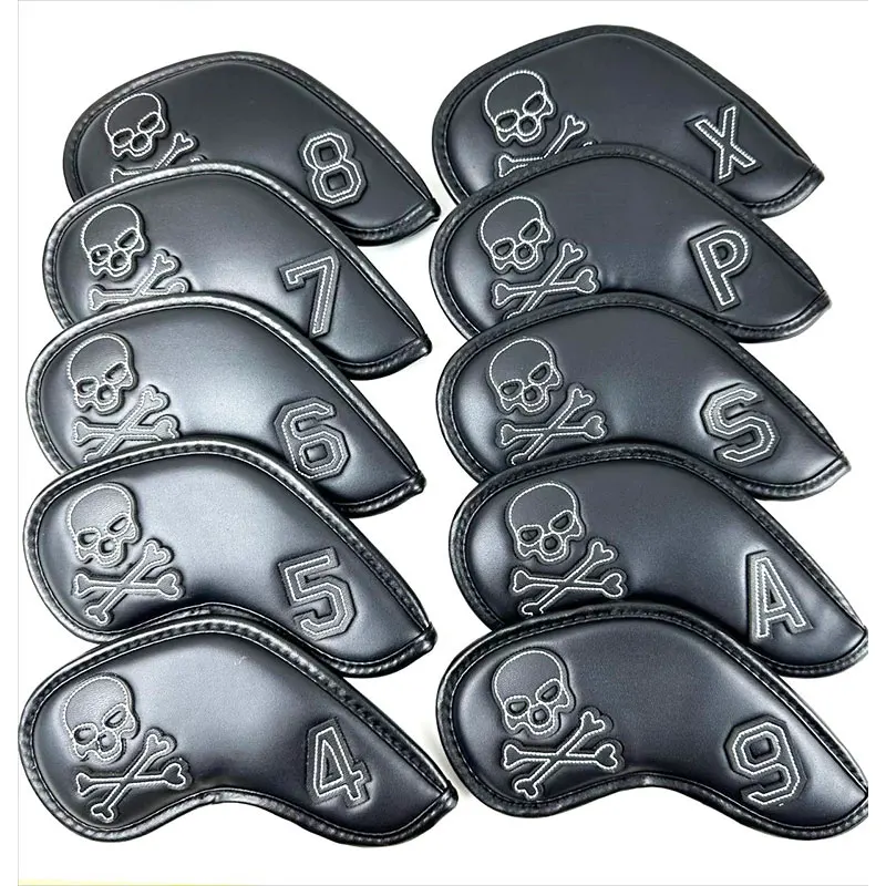 Golf Irons Cover PU Leather Golf Putter HeadcoverGolf Headcover 10 Pcs/Set Golf Accessory