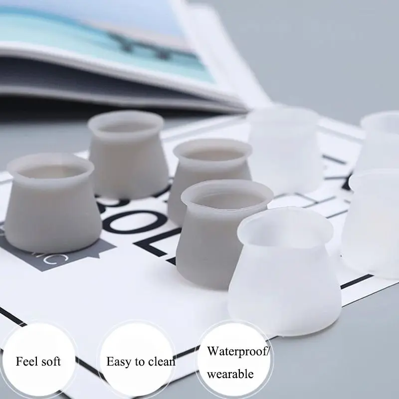 4 pz/lotto Pad in Silicone coprigambe per sedia da tavolo tappetino antiscivolo gambe da tavolo Mute cappuccio piedini per mobili copertura protettiva protezione per pavimento