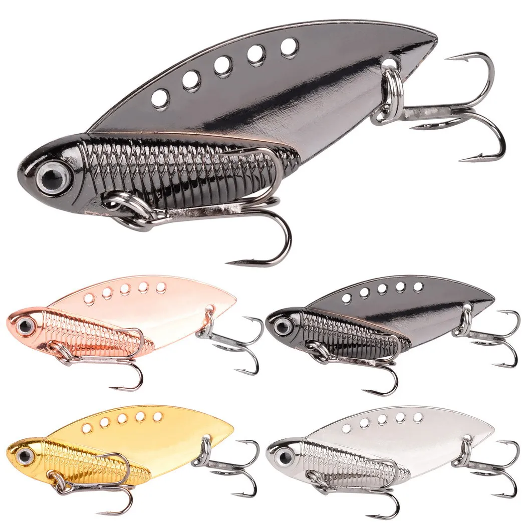 1Pcs/5pcs Metal VIB Lures 7G 10G 15G 20G Vibration Spoon Lure Fishing Lure Bass VIB Bait Artificial Bait Lure Vib Bait