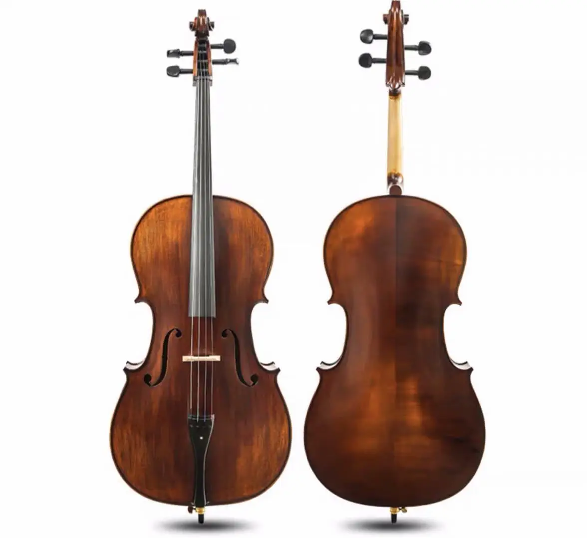 Coffee matt solid wood Cello 4/4 3/4 Maple back student cello stringed instrument beginner professional violoncello Free ship