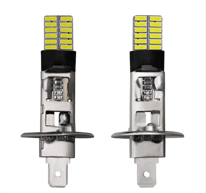 Automotive LED anti-fog light H1 H3 4014 24 light, modified universal front fog light bulb decoding constant current
